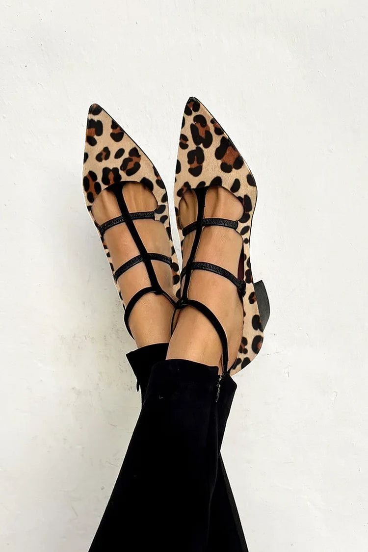 Ludovica | Ballerines Animalier amb Cinturins Finets