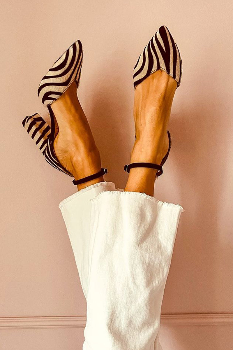 Zebrina | Sandàlies amb Taló Mitjà i Impressió Zebra