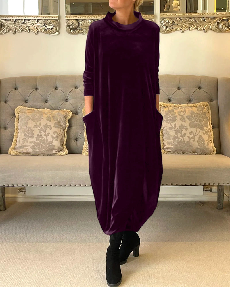 Riva Lefèvre | Vestit llarg d'velvet elegant amb escot O per a dones