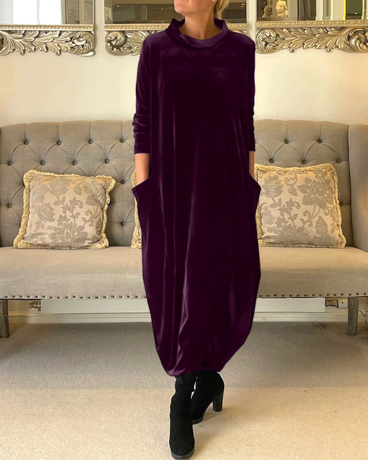 Riva Lefèvre | Vestit llarg d'velvet elegant amb escot O per a dones