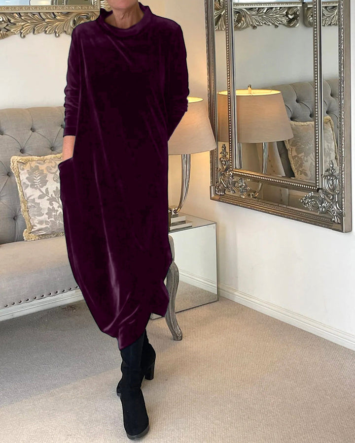 Riva Lefèvre | Vestit llarg d'velvet elegant amb escot O per a dones
