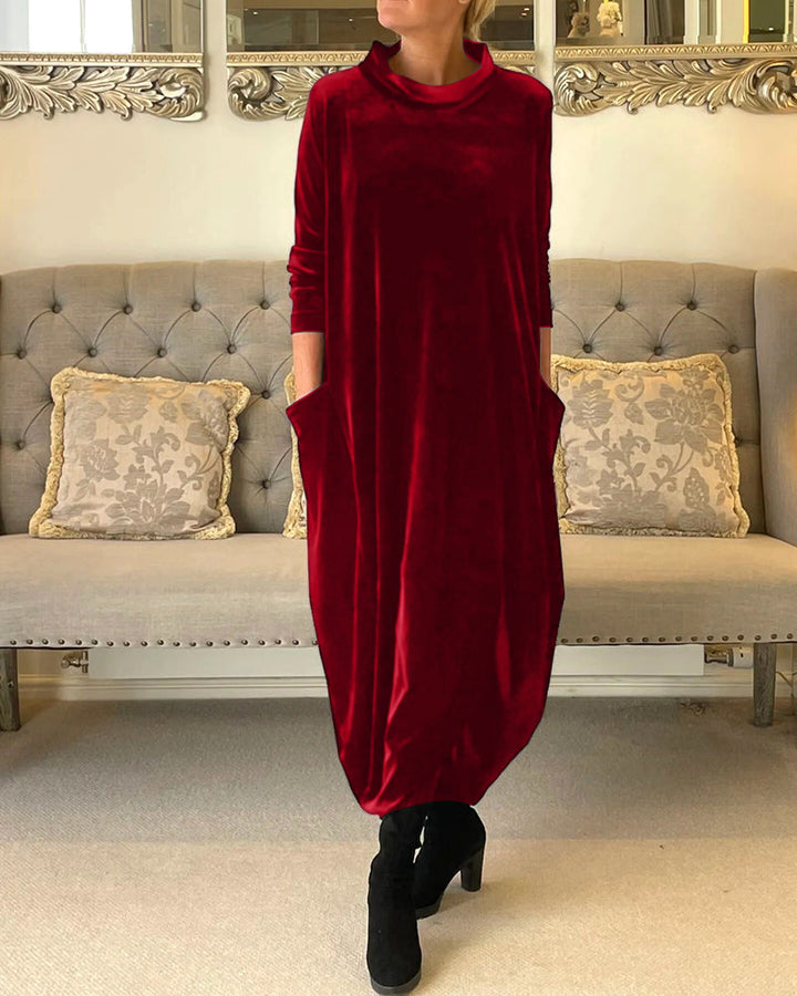 Riva Lefèvre | Vestit llarg d'velvet elegant amb escot O per a dones