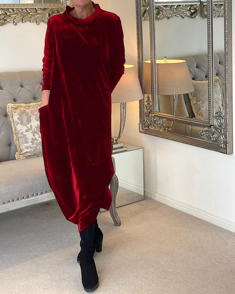 Riva Lefèvre | Vestit llarg d'velvet elegant amb escot O per a dones