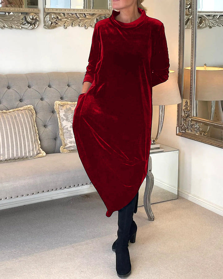 Riva Lefèvre | Vestit llarg d'velvet elegant amb escot O per a dones