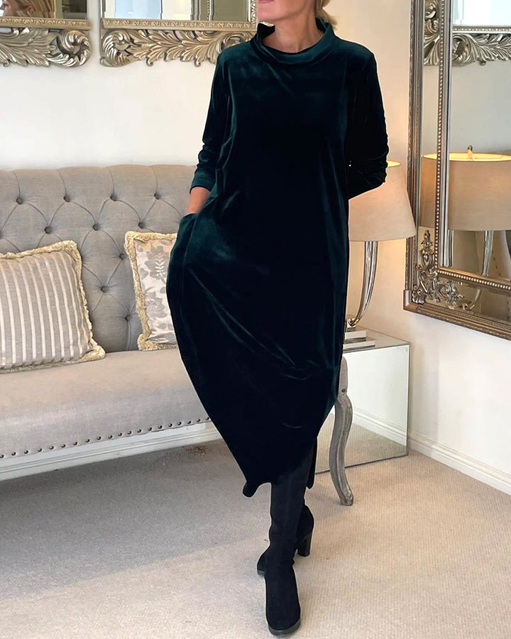 Riva Lefèvre | Vestit llarg d'velvet elegant amb escot O per a dones