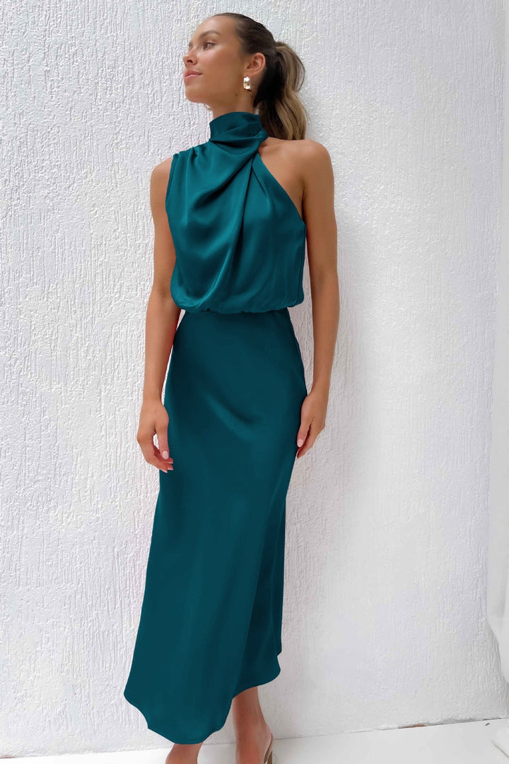Verona | Elegant vestit llarg de satí amb brillantor