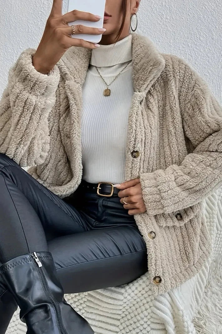 NOVA™ | Cardigan de Botons de Velour de Dues Caras