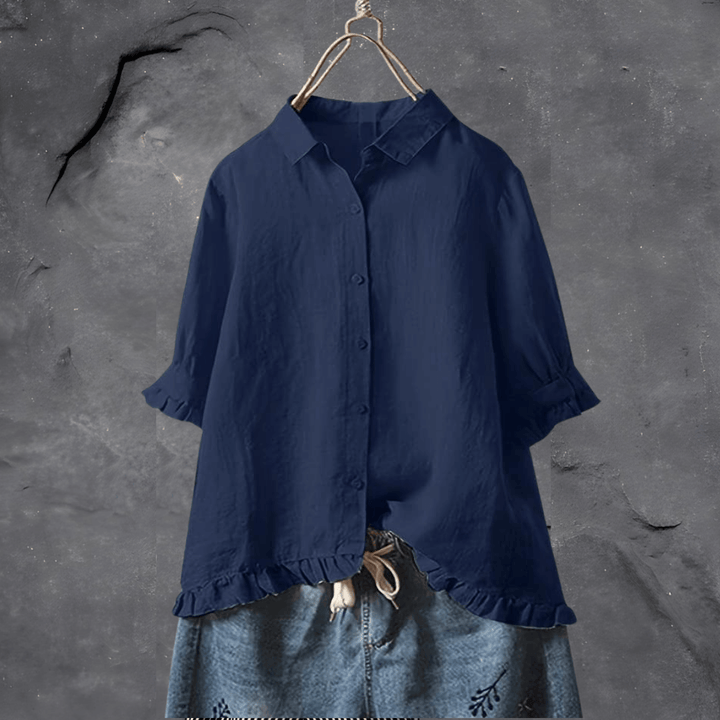 Frieda | Elegant camisa de cotó amb volants
