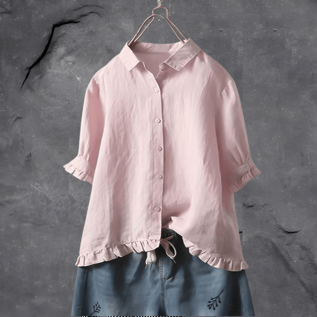 Frieda | Elegant camisa de cotó amb volants