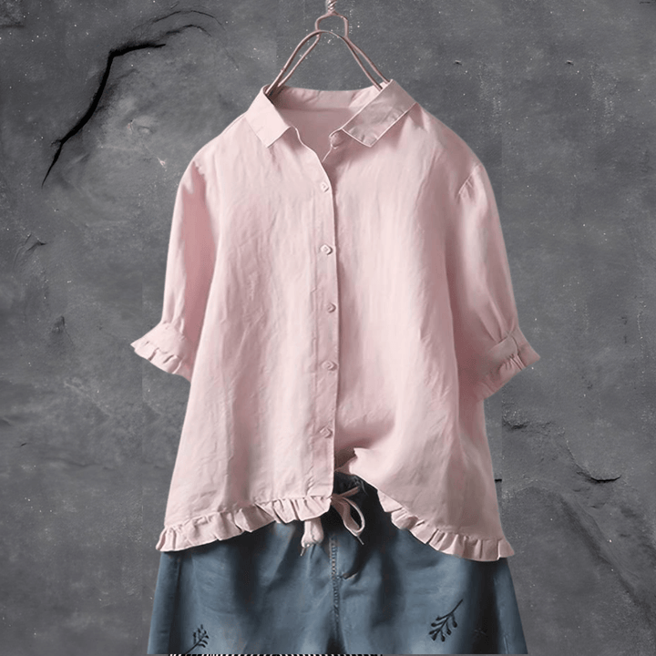 Frieda | Elegant camisa de cotó amb volants