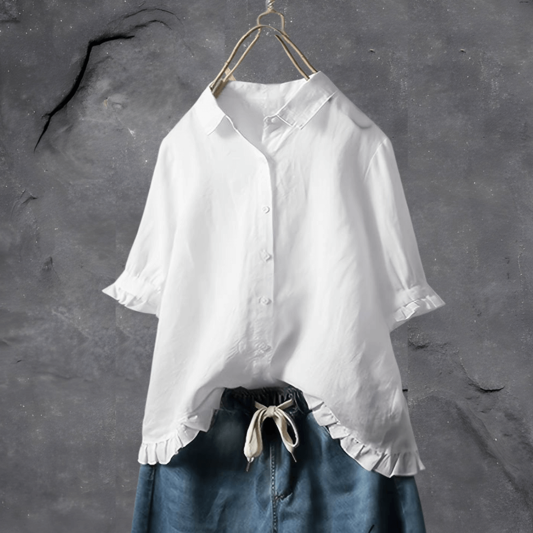 Frieda | Elegant camisa de cotó amb volants