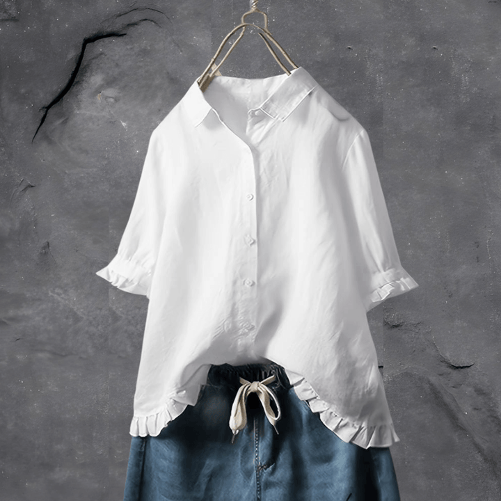 Frieda | Elegant camisa de cotó amb volants