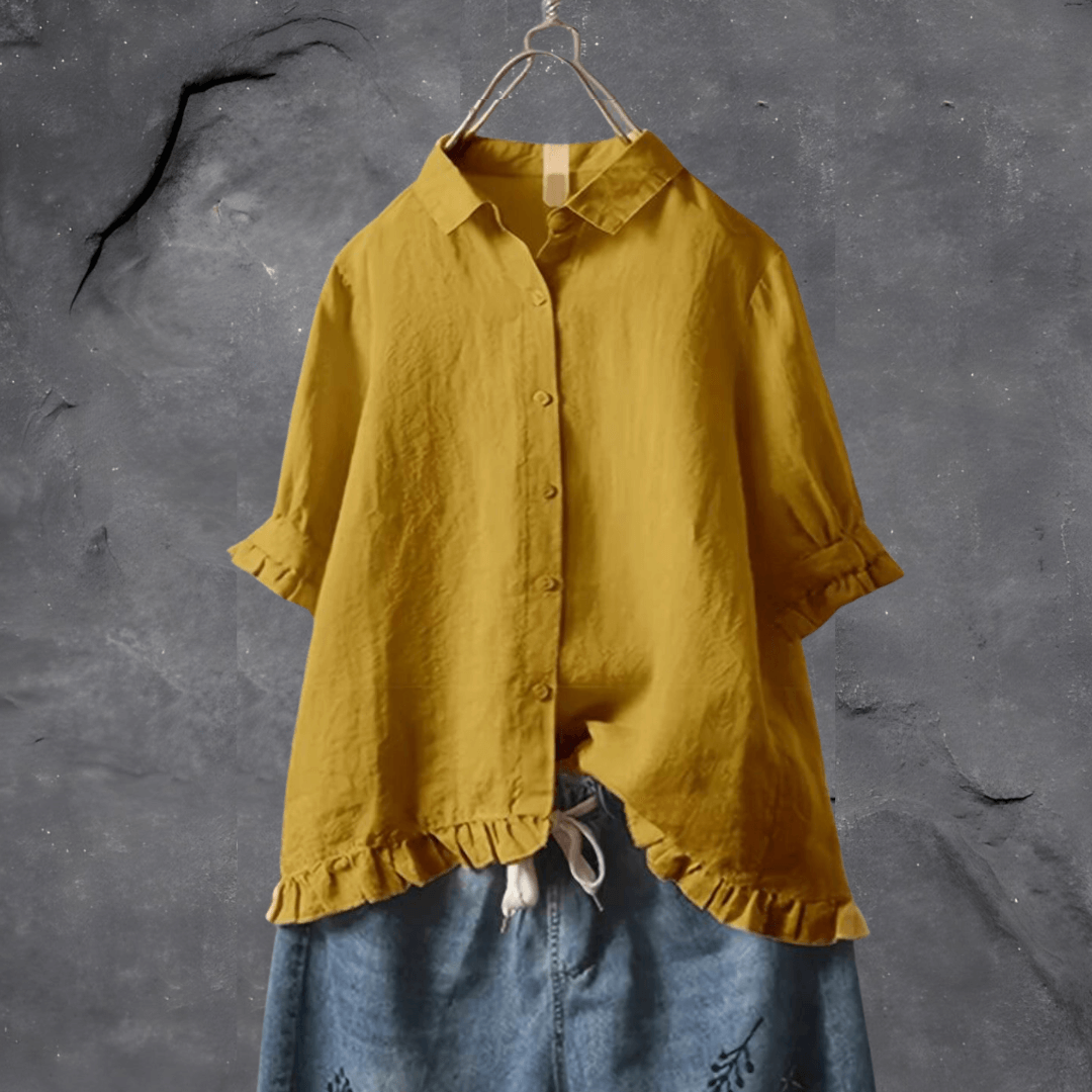 Frieda | Elegant camisa de cotó amb volants