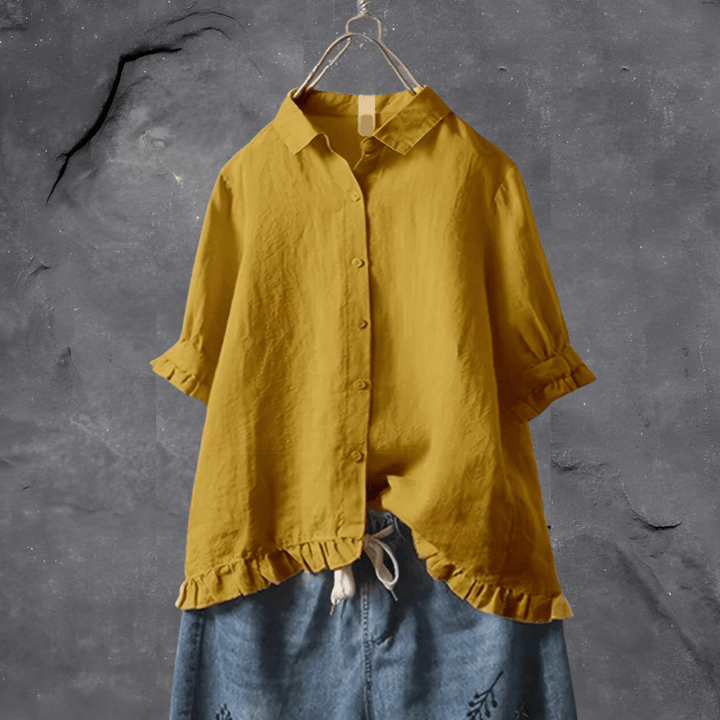 Frieda | Elegant camisa de cotó amb volants