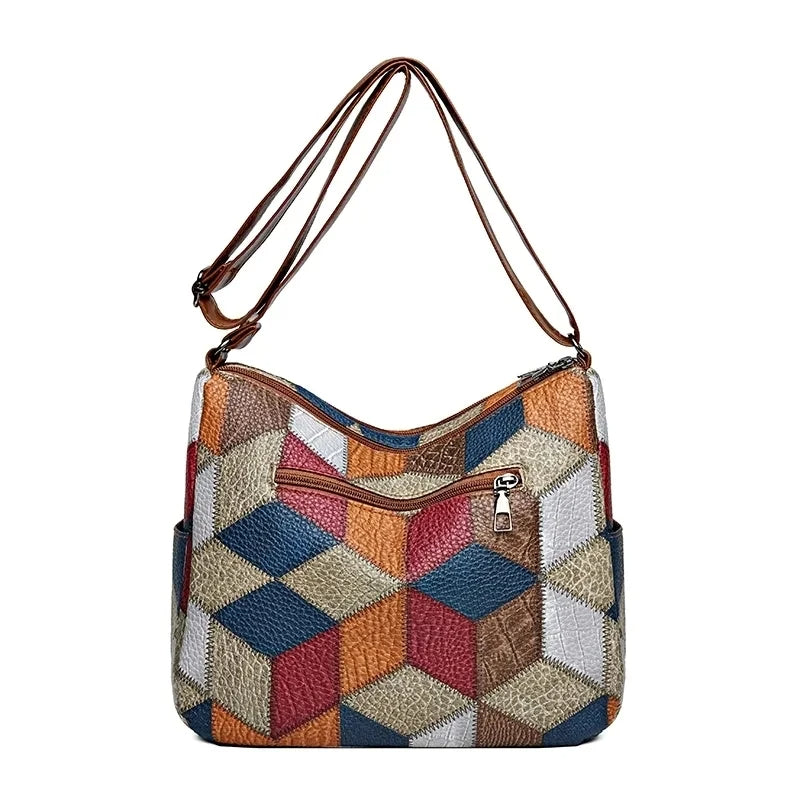 Marina | Bossa de patchwork de cuir vegà