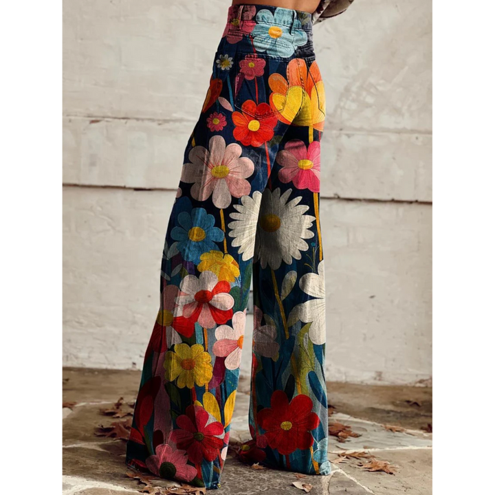 Julia | Flower Power Pantalons Amples