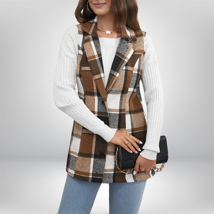 Amelia | Blazer de quadres de material de llana suau
