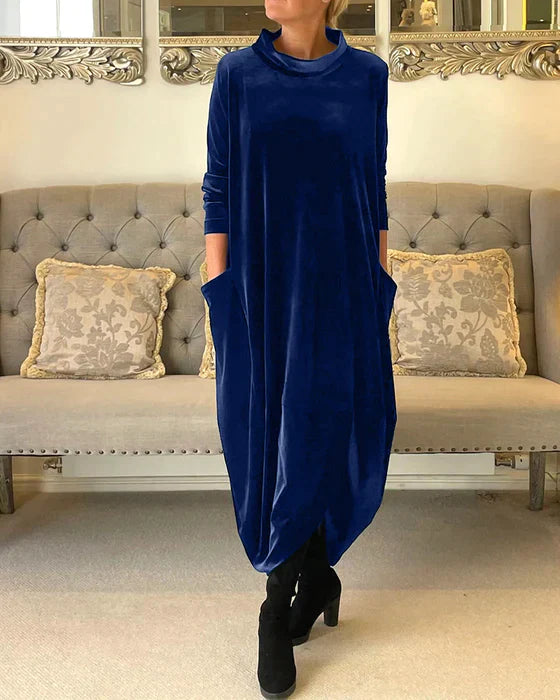 Riva Lefèvre | Vestit llarg d'velvet elegant amb escot O per a dones