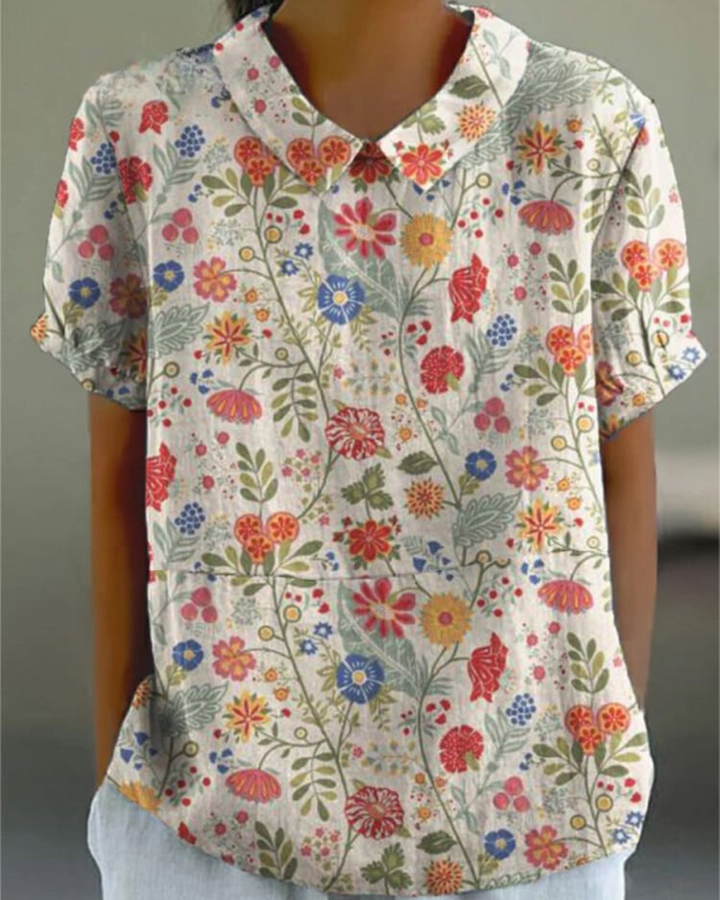 Sally | Bonica camisa amb estampat floral pastoral