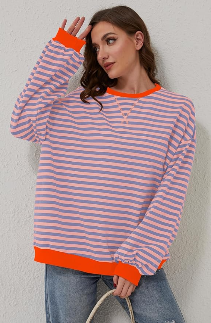 Jersei de dona ratllat amb tall oversize generós