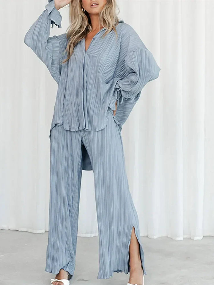 Conjunt "Lavendeltraum" | Pantalons + Camisa de teixit lleuger