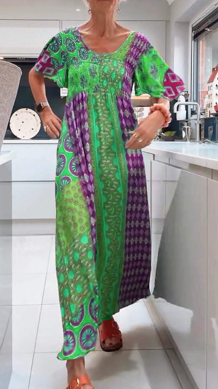 Isabella | Vestit de patró Paisley amb línia fluida