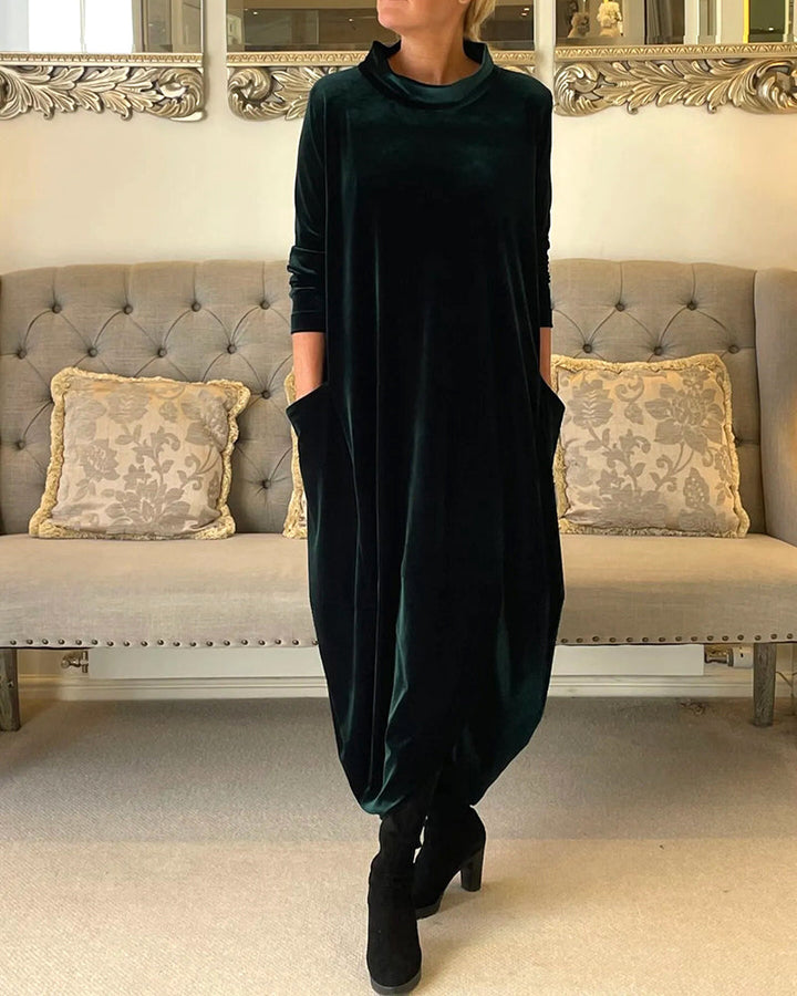 Riva Lefèvre | Vestit llarg d'velvet elegant amb escot O per a dones