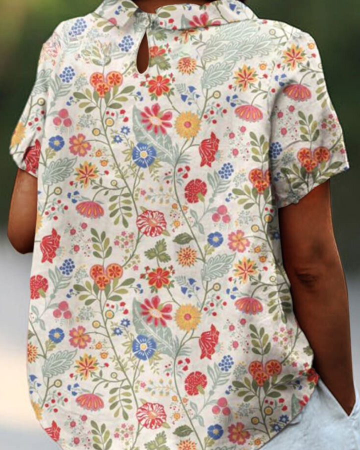 Sally | Bonica camisa amb estampat floral pastoral