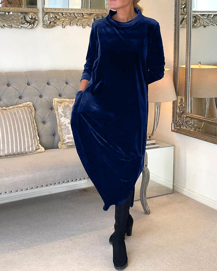Riva Lefèvre | Vestit llarg d'velvet elegant amb escot O per a dones