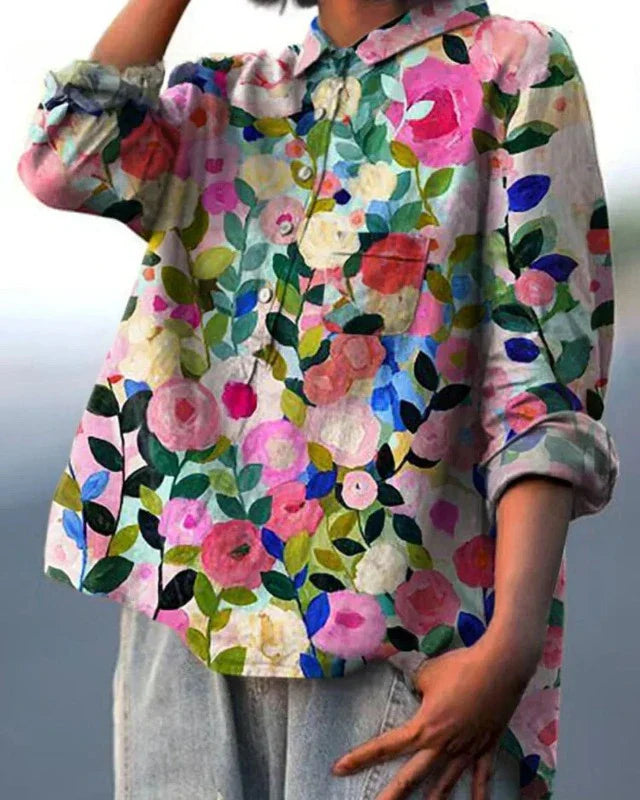 Flora | Blusa de cotó amb estampat floral