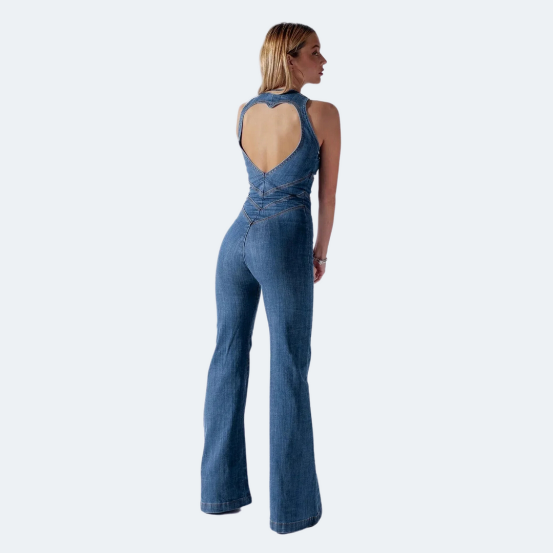 Stella | Jumpsuit de Denim amb Motiu de Cor a l'Esquena