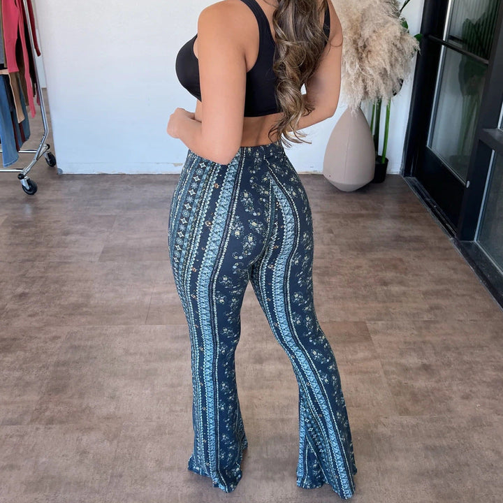 Elize | Pantalons Flare Slim Fit amb Impressió