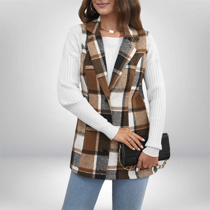 Amelia | Blazer de quadres de material de llana suau
