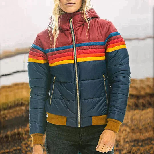 Carla | Parka Retro amb Caputxa i Detall de Pèl Sintètic