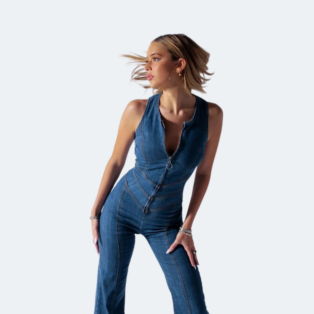 Stella | Jumpsuit de Denim amb Motiu de Cor a l'Esquena