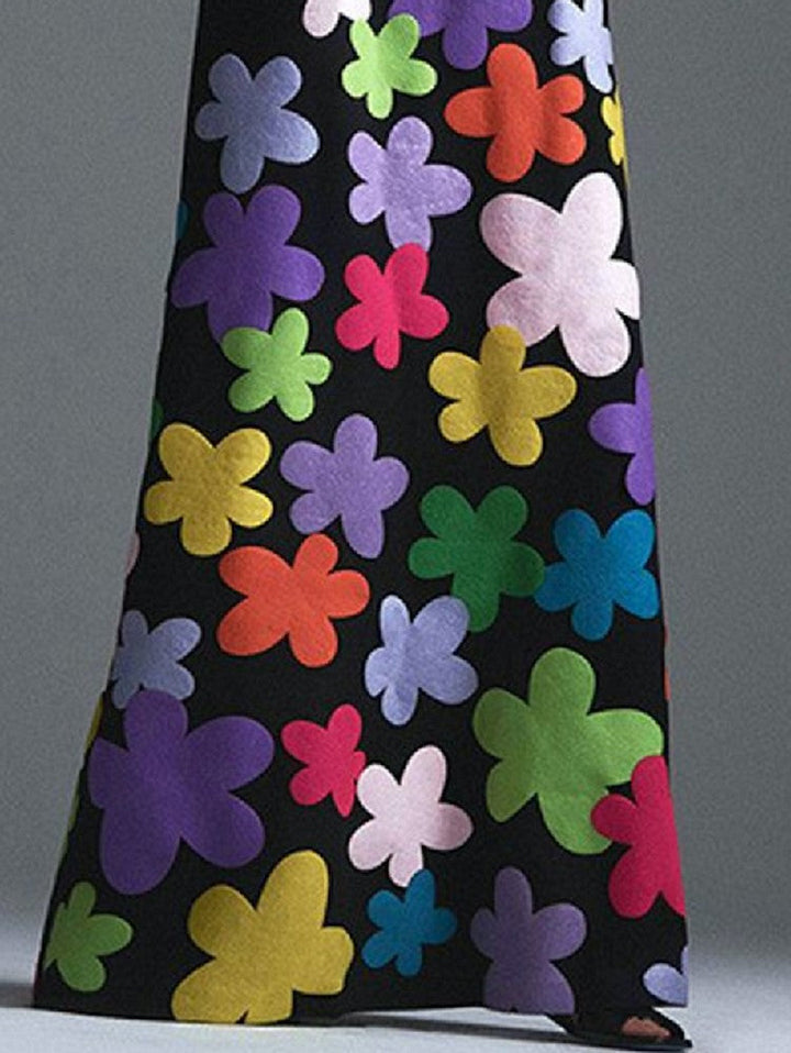 Camila | Vestit de flors elegant amb escot rodó