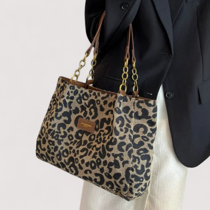 Mila | Bossa de lona amb estampat de lleopard per a dones