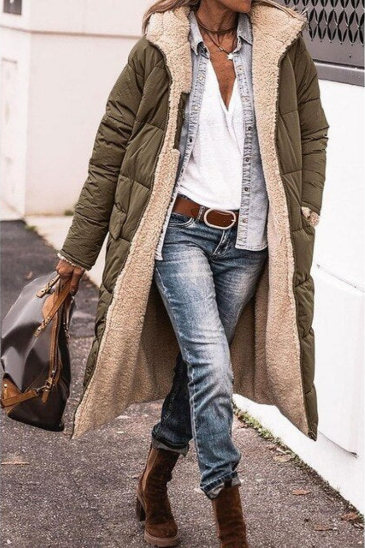 SARAH | Abric reversible elegant per a dones amb caputxa