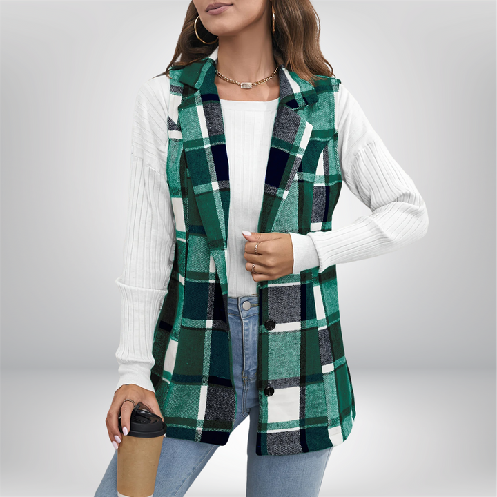Amelia | Blazer de quadres de material de llana suau