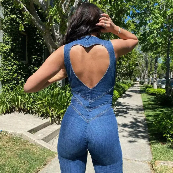 Stella | Jumpsuit de Denim amb Motiu de Cor a l'Esquena