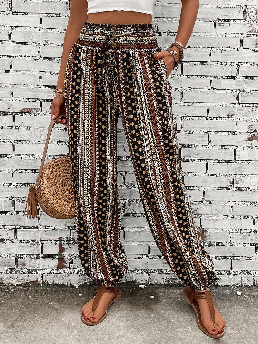 Pantalons Boho Gràfics Ètnics Marit per a looks de festival de tendència