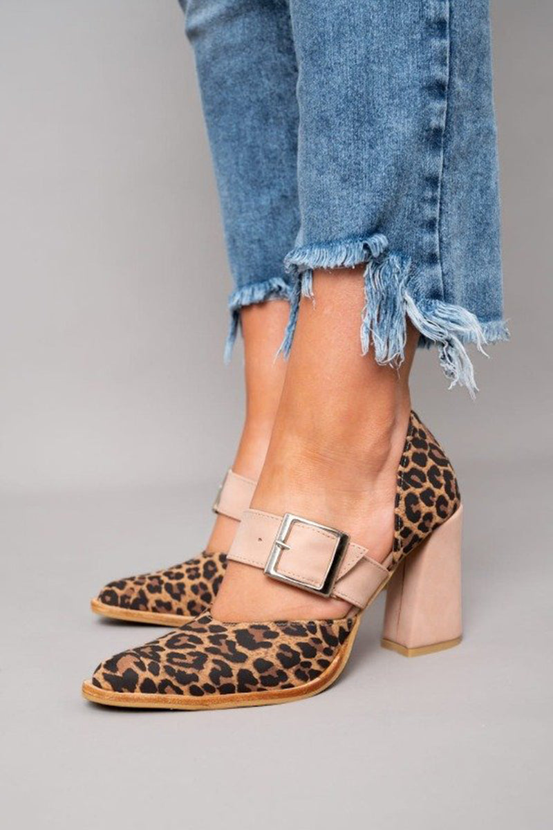 Selveta | Sandàlies Lleopardades en Camussa amb Taló Estable