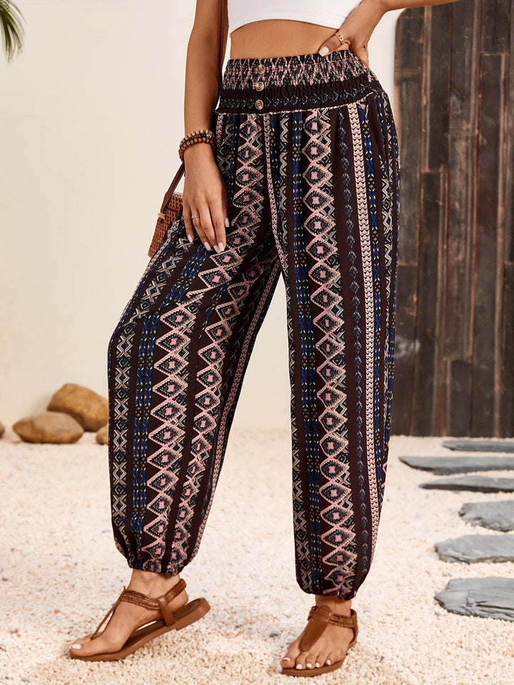 Pantalons Boho Gràfics Ètnics Marit per a looks de festival de tendència
