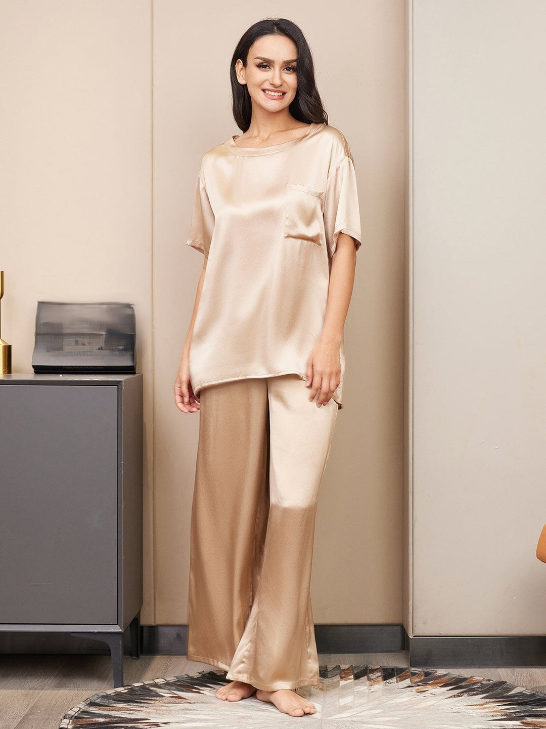 Gabriëlla | Conjunt de pijama de setí per a nits elegants