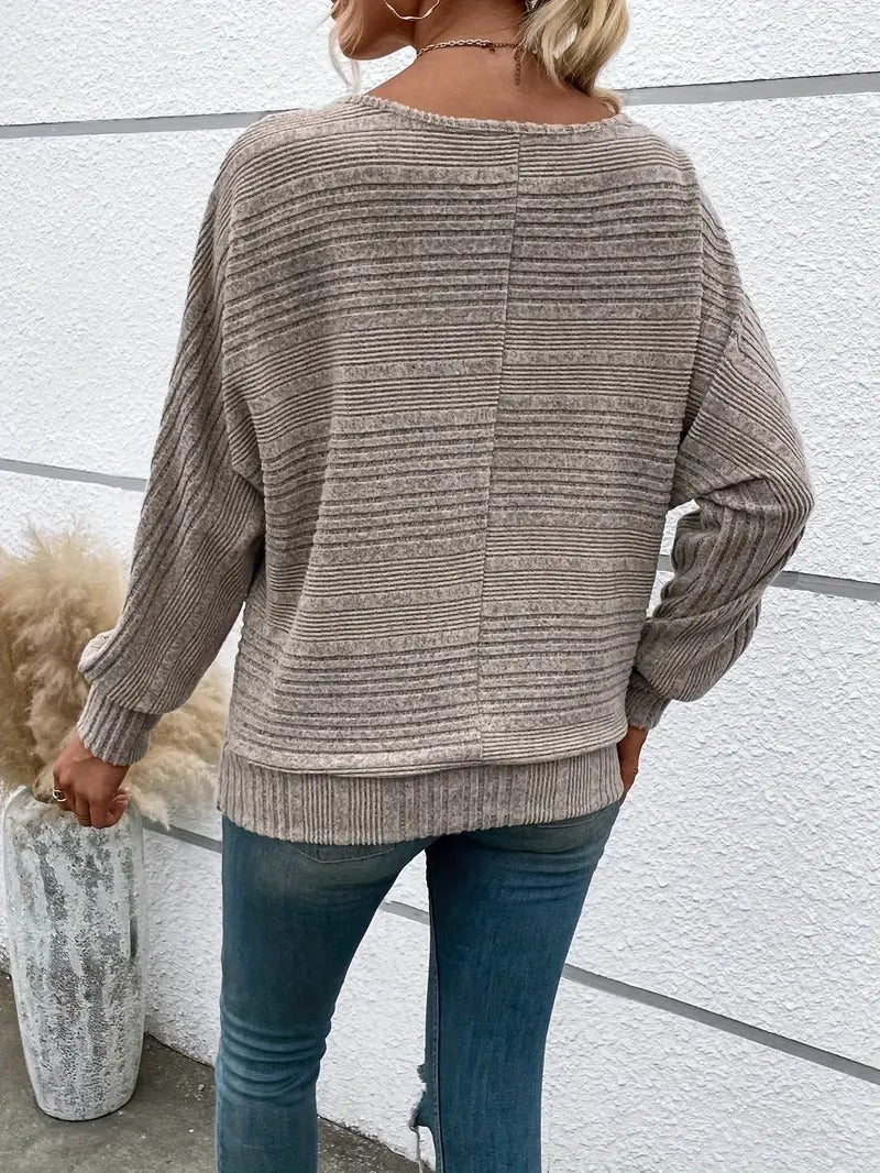 Josefine | Sweatshirt relaxat, de color sòlid amb mànigues amples