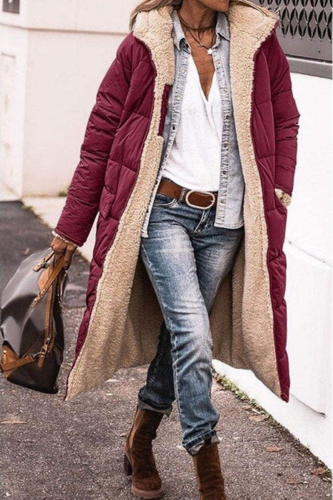SARAH | Abric reversible elegant per a dones amb caputxa