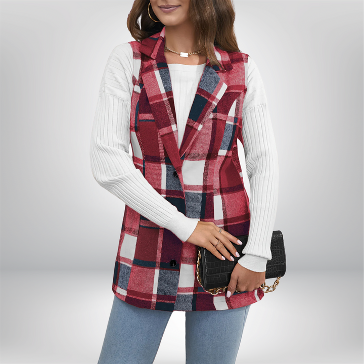 Amelia | Blazer de quadres de material de llana suau
