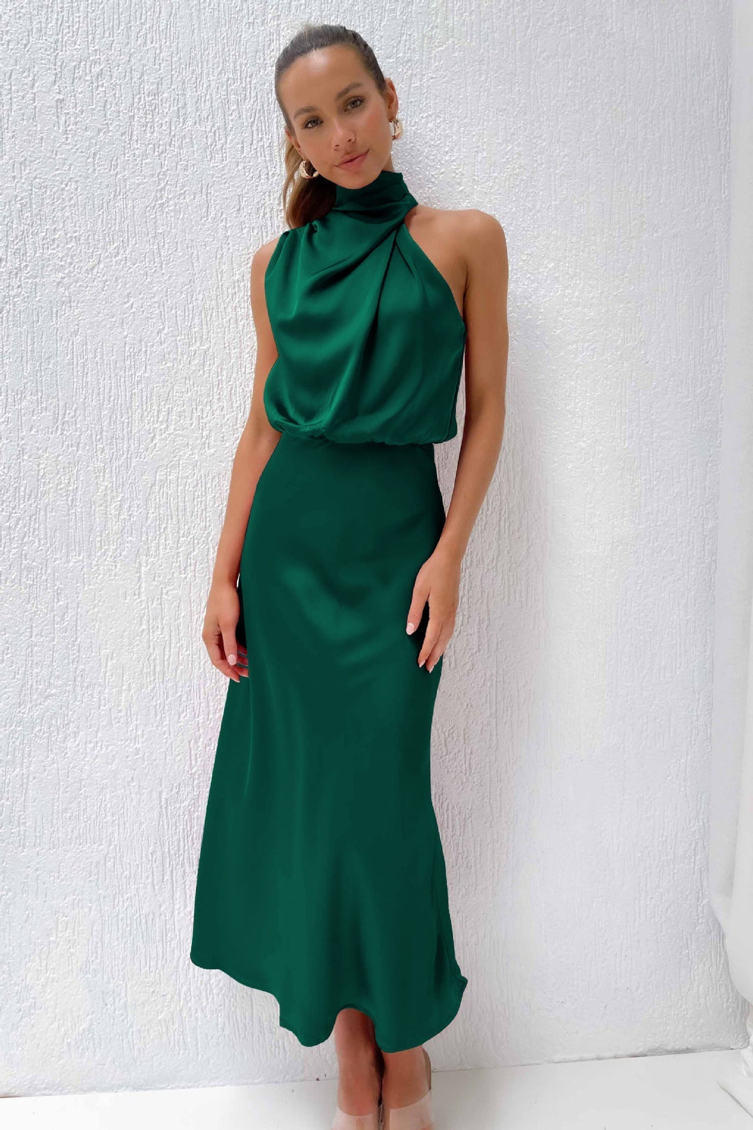Verona | Elegant vestit llarg de satí amb brillantor