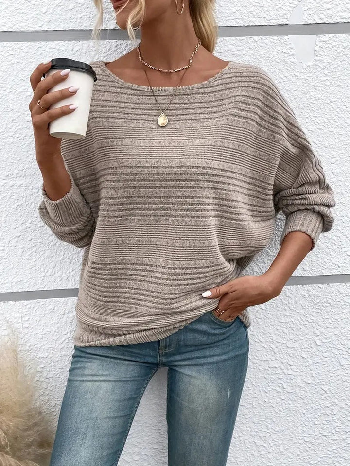 Josefine | Sweatshirt relaxat, de color sòlid amb mànigues amples