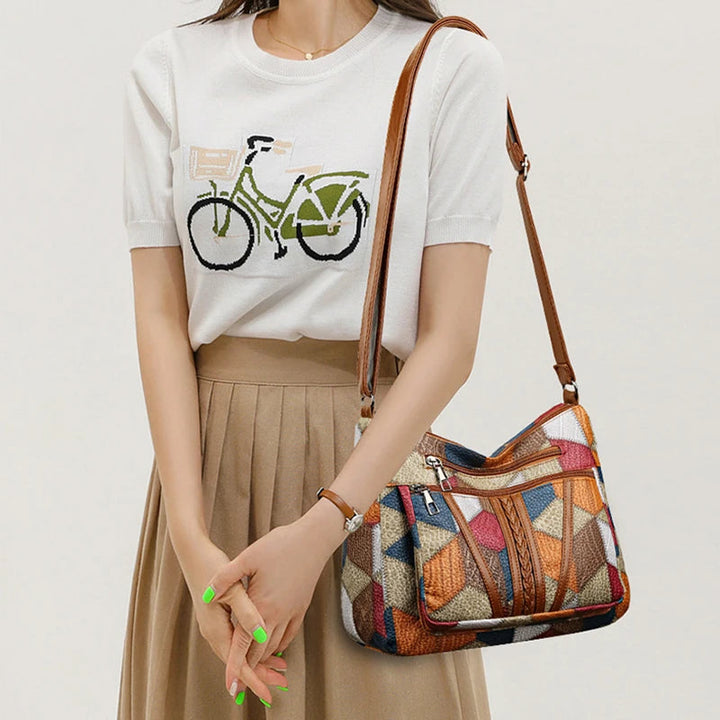 Marina | Bossa de patchwork de cuir vegà